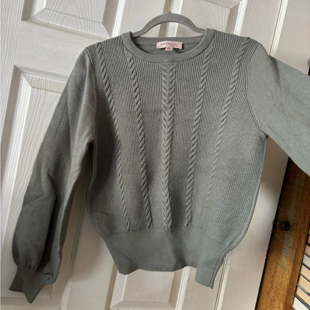 Philosophy Grey Sweater Size Medium - Picture 2 of 6